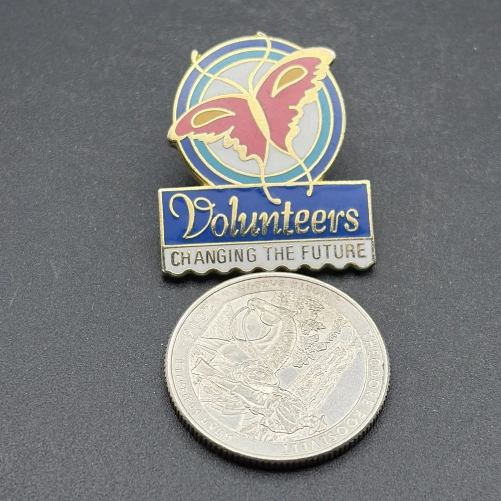 Volunteers Changing The Future‎ Butterfly Lapel Hat Pin